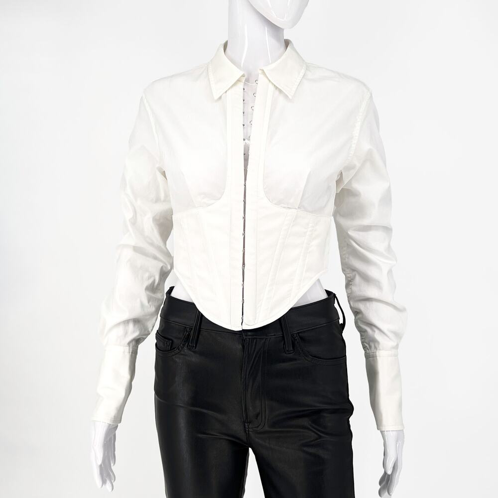 Dion Lee White Under Corset Shirt Structured Tailored Top Size AU 8 / US 4 - Picture 2 of 8